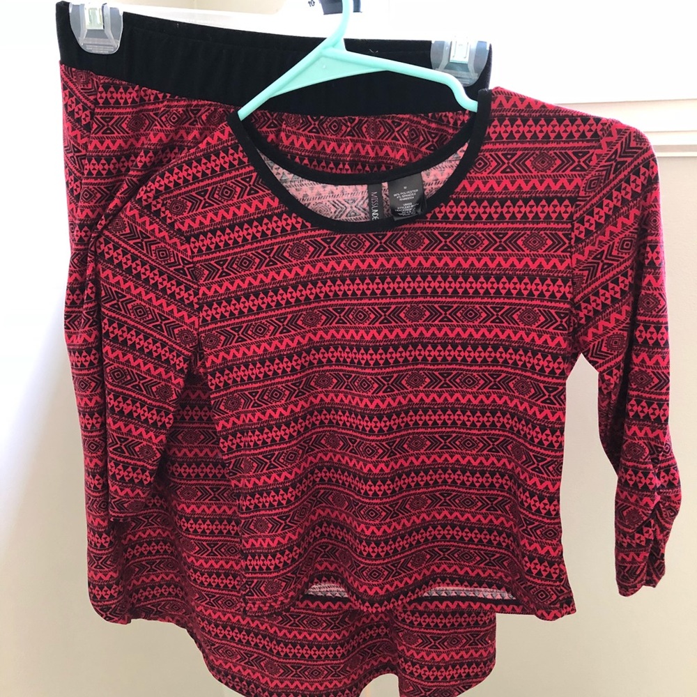 Red and black Two piece matching set